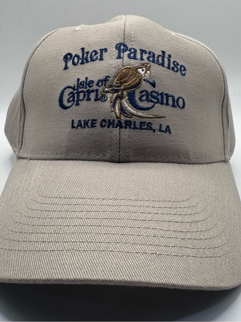 Isle of Capri Casino Bossier City Tan Baseball Ball Cap Embroidered Adj. Strap